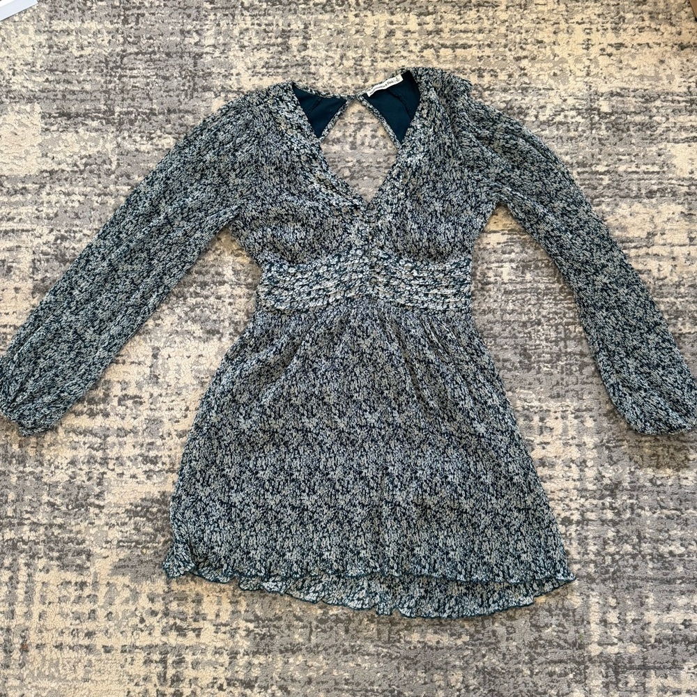 Abercrombie & Fitch Blue Babydoll Dress with Bishop Sleeves